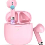 Wireless Earbuds, Bluetooth 5.4 Earbuds Stereo Bass, Bluetooth Headphones | in Ear Noise Cancelling Mic, Earphones IP7 Waterproof Sports, 32H Playtime USB C Charging Case Pink Ear Buds for Android iOS