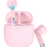 Wireless Earbuds, Bluetooth 5.4 Headphones in Ear with Noise Cancelling Mic | Bluetooth Earbuds Stereo Bass, IP7 Waterproof Sports Earphones, 32H Playtime USB C Charging Ear Buds Pink for Android iOS