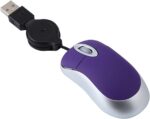 USB Wired Mini Mouse,Small Corded Mice with Retractable Cable for Travel,Kids,Gifts-Purple