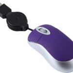 USB Wired Mini Mouse,Small Corded Mice with Retractable Cable for Travel,Kids,Gifts-Purple