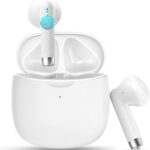 Wireless Earbuds, Bluetooth 5.4 Headphones in Ear with 4 Noise Cancelling Mic, Earbuds Stereo Bass, IP7 Waterproof Sports Wireless Earphones, 32H Playtime USB C Charging Buds White for Android iOS