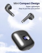 Wireless Earbuds Bluetooth 5.3 Ear Buds Headphones, 40Hrs Playback | Stereo Sound, LED Display, IPX7 Waterproof, Compact In-ear Earphones with Mic for Phone Tablet Laptop Sport, Obsidian - Image 2