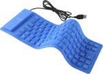 Foldable Silicone Wired Silent Keyboard, 85-Key Portable Soft Rubber Lightweight Waterproof USB Rollup Keyboard with 4.53ft for Laptop PC Computer Travel Office Home (Blue)