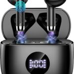 Wireless Earbuds, Bluetooth 5.4 Ear Buds LED Power Display Headphones Bass Stereo, Bluetooth Earbuds in-Ear Noise Cancelling Mic, 40H Playback Mini Case IP7 Waterproof Sports Earphones for Android iOS