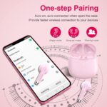 Wireless Earbuds, Bluetooth 5.4 Headphones in Ear with Noise Cancelling Mic | Bluetooth Earbuds Stereo Bass, IP7 Waterproof Sports Earphones, 32H Playtime USB C Charging Ear Buds Pink for Android iOS - Image 5