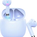 Wireless Earbuds, Bluetooth 5.4 Earbuds Stereo Bass, Bluetooth Headphones | in Ear Noise Cancelling Mic, Earphones IP7 Waterproof Sports, 32H Playtime USBC Charging Case Purple Ear Buds for Android iOS