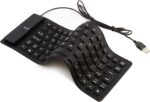Foldable Silicone Wired Silent Keyboard, 85-Key Portable Soft Rubber Lightweight Waterproof USB Rollup Keyboard with 4.53ft for Laptop PC Computer Travel Office Home (Black)