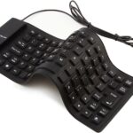 Foldable Silicone Wired Silent Keyboard, 85-Key Portable Soft Rubber Lightweight Waterproof USB Rollup Keyboard with 4.53ft for Laptop PC Computer Travel Office Home (Black)