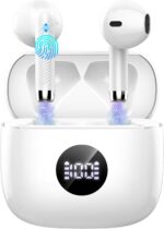 Wireless Bluetooth 5.4 Earbuds, LED Power Display Headphones, 6D Stereo | HiFi Stereo Earbuds, In-Ear Noise Cancelling Mic, 40H Playback Mini Case, IP7 Waterproof Sports Earphones, Android iOS
