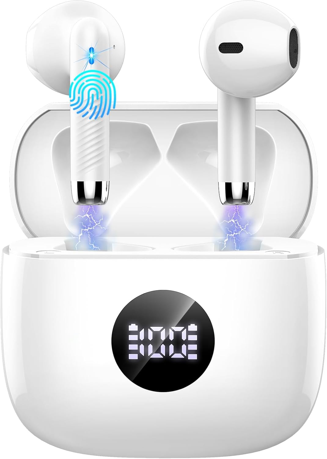 619XqESa6IL._AC_SL1500_ Wireless Bluetooth 5.4 Earbuds, LED Power Display Headphones, 6D Stereo | HiFi Stereo Earbuds, In-Ear Noise Cancelling Mic, 40H Playback Mini Case, IP7 Waterproof Sports Earphones, Android iOS - Image 1
