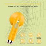 Wireless Earbuds, Bluetooth 5.4 Earbuds Stereo Bass, Bluetooth Headphones in Ear Noise Cancelling Mic, Earphones IP7 Waterproof Sports, 32H Playtime USB C Charging Case Yellow Ear Buds for Android iOS - Image 6