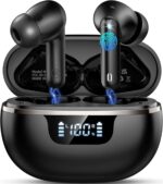 Wireless Earbuds, 2026 Bluetooth 5.4 Headphones HiFi Stereo 50H In Ear Buds | HiFi Stereo, Deep Bass with ENC Noise Cancelling Mics, IP7 Waterproof Wireless Earphones with LED Display, Fast Charging Case