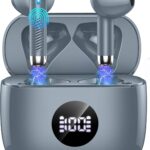 Wireless Earbuds, Bluetooth 5.4 Ear Buds, LED Power Display, 6D Bass Stereo | 4 ENC Noise Cancelling Mic, HiFi Stereo, In-Ear Headphones, 40H Playback Mini Case, IP7 Waterproof Sports, for Android iOS