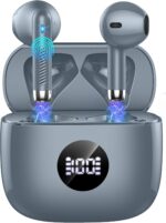Wireless Earbuds, Bluetooth 5.4 Ear Buds, LED Power Display, 6D Bass Stereo | 4 ENC Noise Cancelling Mic, HiFi Stereo, In-Ear Headphones, 40H Playback Mini Case, IP7 Waterproof Sports, for Android iOS