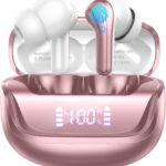 Wireless Earbuds, Bluetooth 5.4 Headphones, 50H Playtime in Ear Earphones | with 4 ENC Noise Cancelling Mics, IP7 Waterproof in Ear Earphones, LED Display Fast Charging Case, HiFi Stereo Deep Bass