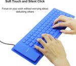 Foldable Silicone Wired Silent Keyboard, 85-Key Portable Soft Rubber Lightweight Waterproof USB Rollup Keyboard with 4.53ft for Laptop PC Computer Travel Office Home (Blue) - Image 3