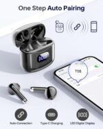 Wireless Earbuds Bluetooth 5.3 Ear Buds Headphones, 40Hrs Playback | Stereo Sound, LED Display, IPX7 Waterproof, Compact In-ear Earphones with Mic for Phone Tablet Laptop Sport, Obsidian - Image 6