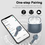 Wireless Earbuds, Bluetooth 5.4 Headphones in Ear with Noise Cancelling Mic | Bluetooth Earbuds Stereo Bass, IP7 Waterproof Sports Earphones, 32H Playtime USB C Charging Ear Buds Gray for Android iOS - Image 5