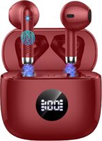 Wireless Earbuds, Bluetooth Headphone 5.4, LED Power Display Ear Buds | Bass Stereo, Bluetooth Earbuds, in-Ear Noise Cancelling Mic, Playback Mini Case, IP7 Waterproof Sport Earphones, Android iOS