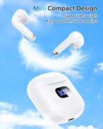 Wireless Earbuds Bluetooth 5.3 Ear Buds Headphones, 40Hrs Playback | Stereo Sound, LED Display, IPX7 Waterproof, Compact In-ear Earphones with Mic for Phone Tablet Laptop Sport, White - Image 6