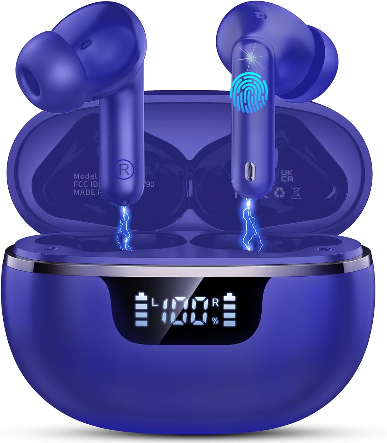 61UoE4vSwKL._AC_SL1500_ Wireless Earbuds, Bluetooth 5.4 Headphones 50H Playtime Ear Buds Earphones | IP7 Waterproof with 4 ENC Mics, HiFi Deep Bass, LED Display Fast Charging, 2026 in-Ear Headphones for Sports & Outdoor - Image 1