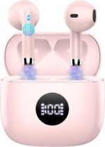 Wireless Earbuds, Bluetooth 5.4 Ear Buds, LED Power Display, 6D Bass Stereo | 4 ENC Noise Cancelling Mic, HiFi Stereo, In-Ear Headphones, 40H Playback Mini Case, IP7 Waterproof Sports, for Android iOS