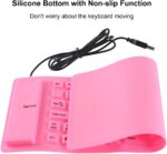 Foldable Silicone Wired Silent Keyboard, 85-key Portable Soft Rubber Lightweight Waterproof USB Rollup Keyboard with 4.53ft for Laptop PC Computer Travel Office Home (Pink) - Image 7