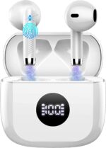 Wireless Earbuds, Bluetooth 5.4 Ear Buds, LED Power Display, 6D Bass Stereo | 4 ENC Noise Cancelling Mic, HiFi Stereo, In-Ear Headphones, 40H Playback Mini Case, IP7 Waterproof Sports, for Android iOS