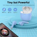 Wireless Earbuds, Bluetooth 5.4 Headphones in Ear with Noise Cancelling Mic, Bluetooth Earbuds Stereo Bass, IP7 Waterproof Sports Earphones, 32H Playtime USB C Charging Buds Light Blue for Android iOS - Image 7