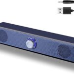 Computer Speakers Wired USB-Powered Sound-bar with Stereo Sound for PC Desktop Plug -n-Play 3.5mm Jack Computer Speakers for Desktop