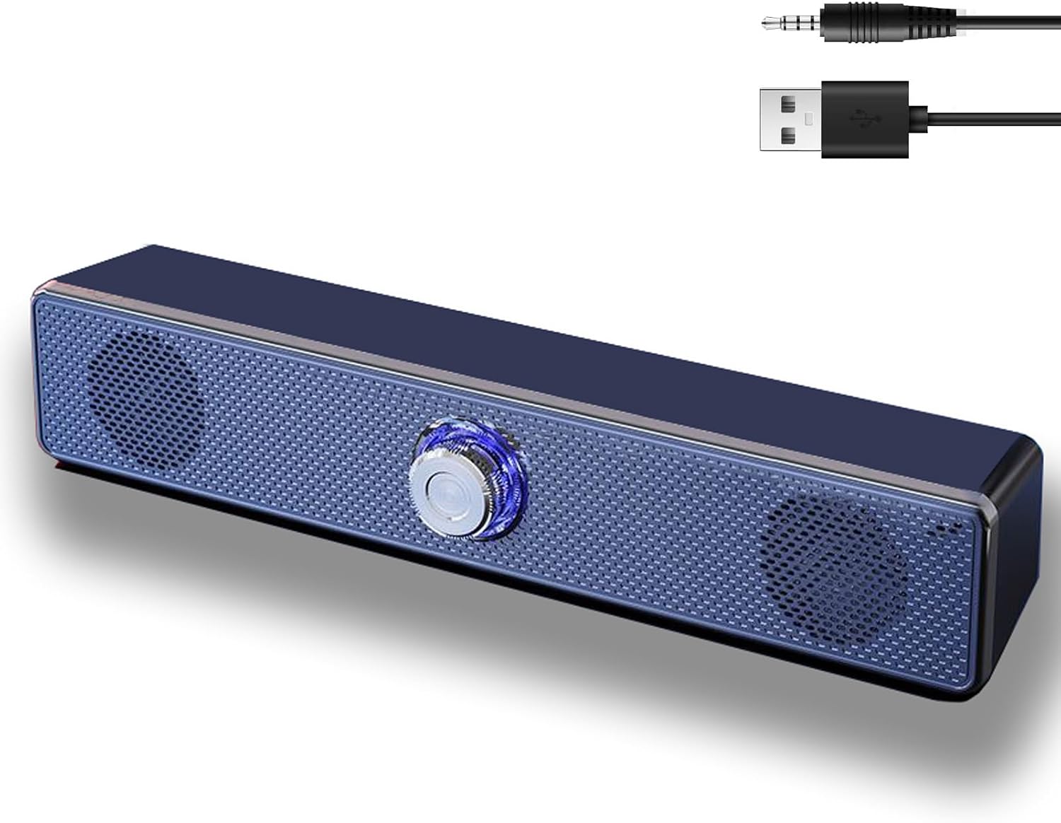 61cas-i45L._AC_SL1500_ Computer Speakers Wired USB-Powered Sound-bar with Stereo Sound for PC Desktop Plug -n-Play 3.5mm Jack Computer Speakers for Desktop - Image 1