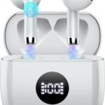 Wireless Earbuds, Bluetooth 5.4 Ear Buds, LED Power Display, 6D Bass Stereo | 4 ENC Noise Cancelling Mic, HiFi Stereo, In-Ear Headphones, 40H Playback Mini Case, IP7 Waterproof Sports, for Android iOS