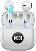 Wireless Earbuds, Bluetooth 5.4 Ear Buds, LED Power Display, 6D Bass Stereo | 4 ENC Noise Cancelling Mic, HiFi Stereo, In-Ear Headphones, 40H Playback Mini Case, IP7 Waterproof Sports, for Android iOS