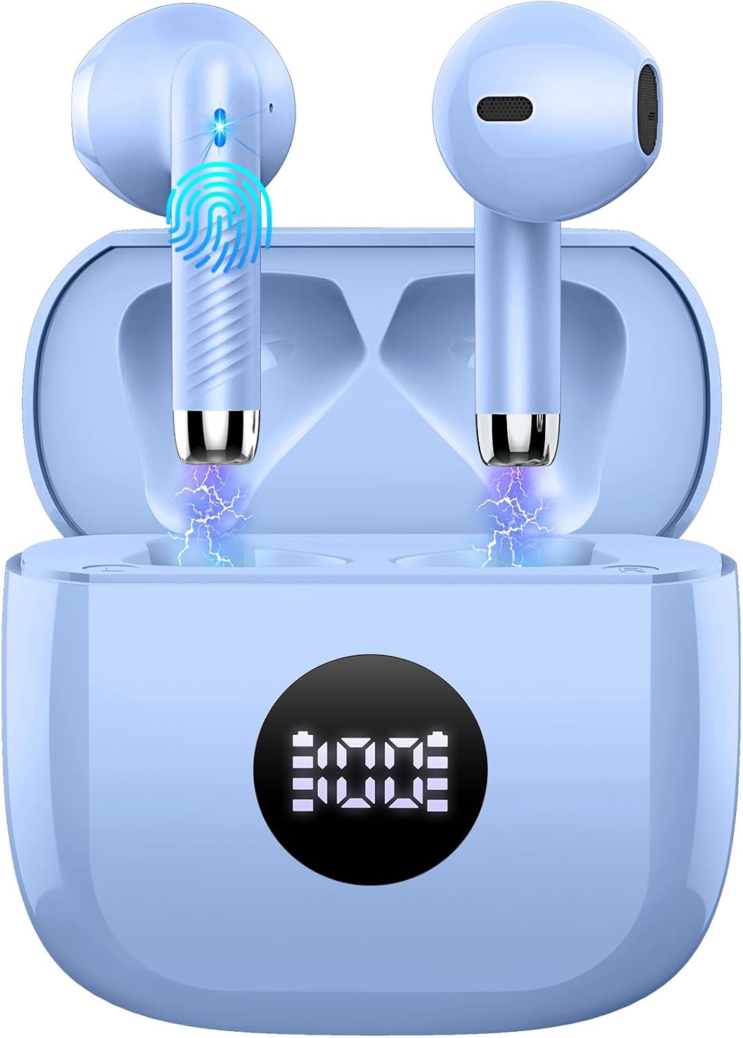 61hHxtulvpL._AC_SL1500_ Wireless Earbuds, Bluetooth Headphones 5.4, HiFi Stereo, In-Ear Earbuds | 6D Bass Stereo, 4 ENC Noise Cancelling Mics, 40H Playtime Sport Earbuds, Charging Case, IP7 Waterproof Earphones, LED Display - Image 1