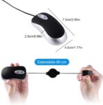 USB Wired Mini Mouse,Small Corded Mice with Retractable Cable for Travel,Kids,Gifts-Black - Image 3