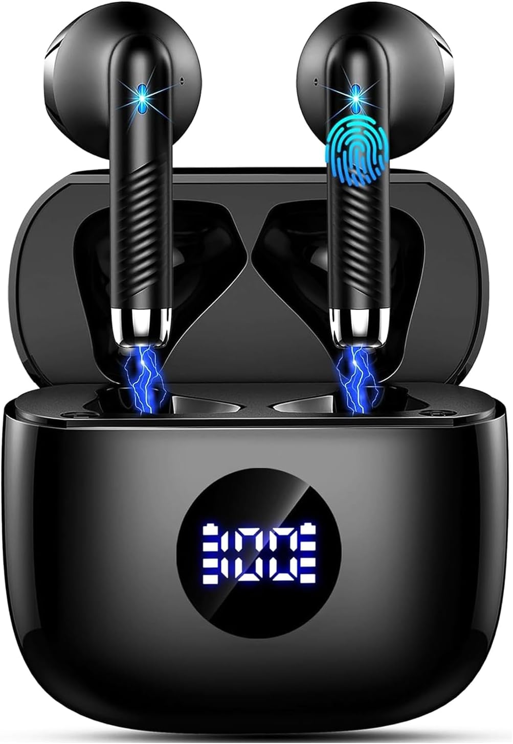 61nZ9PJ7SsL._AC_SL1500_ Wireless Earbuds, Bluetooth 5.4 Ear Buds, 32 EQs via App, 6D Bass Stereo | 4 ENC Noise Cancelling Mic, HiFi Stereo, 62 White Noise, Sleep/Game Mode, 40H Playback, IP7 Waterproof Sport, for Android iOS - Image 1