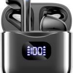 Wireless Earbuds Bluetooth 5.3 Ear Buds Headphones, 40Hrs Playback | Stereo Sound, LED Display, IPX7 Waterproof, Compact In-ear Earphones with Mic for Phone Tablet Laptop Sport, Obsidian