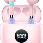 Wireless Bluetooth 5.4 Earbuds, 6D Stereo Ear Buds, LED Power Display | Bluetooth Earbuds in-Ear Noise Cancelling Mic, 40H Playback, Mini Case, IP7 Waterproof Sports Earphones, for Android iOS