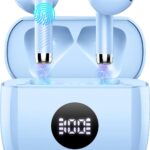 Wireless Earbuds, Bluetooth 5.4 Earbuds, LED Power Display, HiFi Stereo | 6D Bass Stereo, in-Ear, Noise Cancelling Mic, 40H Playback Mini Case, IP7 Waterproof Sports Earphones, for Android iOS