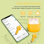 Wireless Earbuds, Bluetooth 5.4 Earbuds Stereo Bass, Bluetooth Headphones in Ear Noise Cancelling Mic, Earphones IP7 Waterproof Sports, 32H Playtime USB C Charging Case Yellow Ear Buds for Android iOS - Image 5