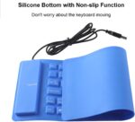 Foldable Silicone Wired Silent Keyboard, 85-Key Portable Soft Rubber Lightweight Waterproof USB Rollup Keyboard with 4.53ft for Laptop PC Computer Travel Office Home (Blue) - Image 7