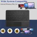 Wireless Bluetooth Keyboard,10-inch Ultra-Slim 7 Color Backlight with Touchpad,Rechargeable Wireless Magnetic Bluetooth Portable Keyboard,for Smartphone Laptop Tablet Travel (Black) - Image 2