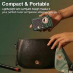 Retro Bluetooth Speaker, Portable Wireless Speaker with Classic Leather Feel & Rose Gold Accents, Loud Sound, Aesthetic Room Decor, Unique Gifts for Women Men Home Office Kitchen (Olive Green) - Image 6