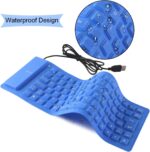 Foldable Silicone Wired Silent Keyboard, 85-Key Portable Soft Rubber Lightweight Waterproof USB Rollup Keyboard with 4.53ft for Laptop PC Computer Travel Office Home (Blue) - Image 4