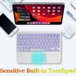 Wireless Bluetooth Keyboard,10-inch Ultra-Slim 7 Color Backlight with Touchpad,Rechargeable Wireless Magnetic Bluetooth Portable Compact Keyboard,for Smartphone Laptop Tablet Travel Kids Gift(White) - Image 4