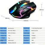Gaming Mouse, Wired Mouse with LED Lights, 7-Color Adjustable - Image 2
