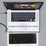 Foldable Silicone Wired Silent Keyboard, 85-Key Portable Soft Rubber Lightweight Waterproof USB Rollup Keyboard with 4.53ft for Laptop PC Computer Travel Office Home (Black) - Image 6
