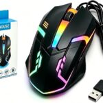 Gaming Mouse, Wired Mouse with LED Lights, 7-Color Adjustable