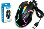 Gaming Mouse, Wired Mouse with LED Lights, 7-Color Adjustable
