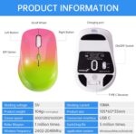 Wireless Mouse,USB-C & USB-A Dual Receiver Silent Rechargeable Mouse,Ergonomic Portable Optical Mouse for MacBook, iPad, Tablet, Laptop, PC–Gradient Pink Green - Image 7
